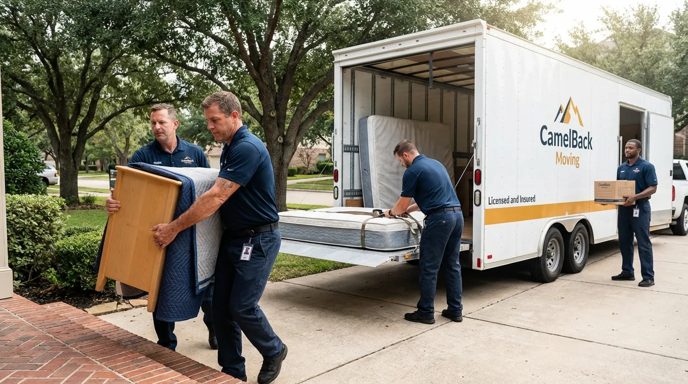 Crew loading residential truck for cross-state move from Morristown, TN