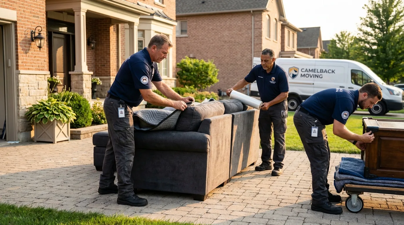 Large estate moving crew wrapping furniture in Morristown, TN